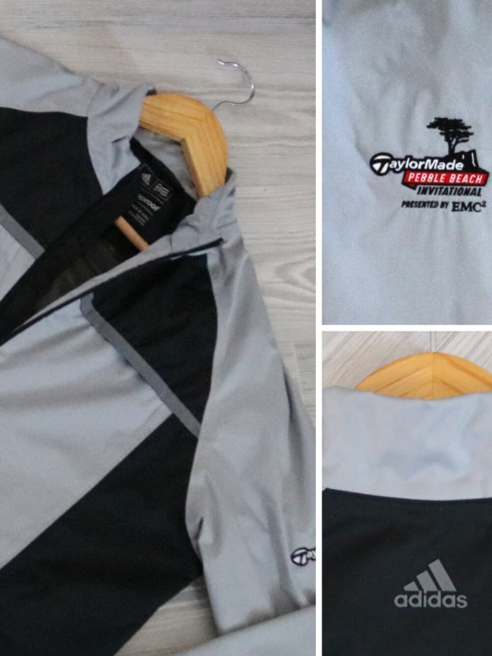 adidas x TaylorMade @ Pebble Beach Men's Windbreaker Golf Jacket Full Zip Size S